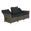 Alaterre Furniture Asti All-Weather Wicker Three-Seat Reclining Sofa with Cushions AWWF01FF